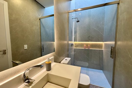 Banheiro da suíte 3 de casa de condomínio à venda com 3 quartos, 202m² em Jardim Park Real, Indaiatuba