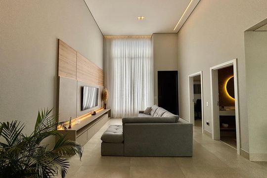 Sala de casa de condomínio à venda com 3 quartos, 202m² em Jardim Park Real, Indaiatuba