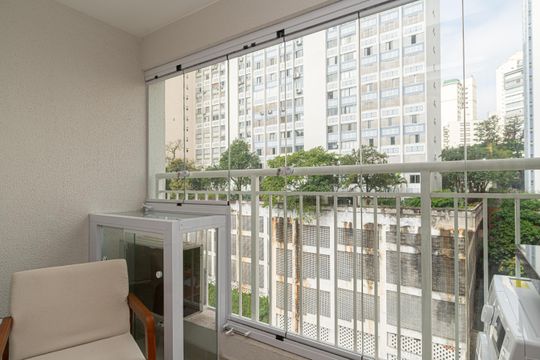 Varanda do Quarto de kitnet/studio para alugar com 1 quarto, 27m² em Bela Vista, São Paulo