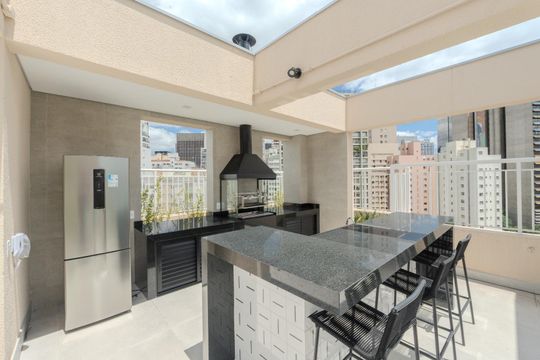 Área comum - Churrasqueira 2 de kitnet/studio para alugar com 1 quarto, 27m² em Bela Vista, São Paulo