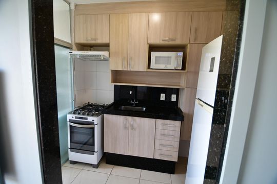 Cozinha de apartamento para alugar com 2 quartos, 50m² em Jardim Myrian Moreira da Costa, Campinas