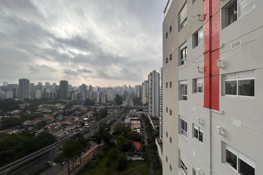Área de serviço vista  de apartamento à venda com 1 quarto, 50m² em Campo Belo, São Paulo
