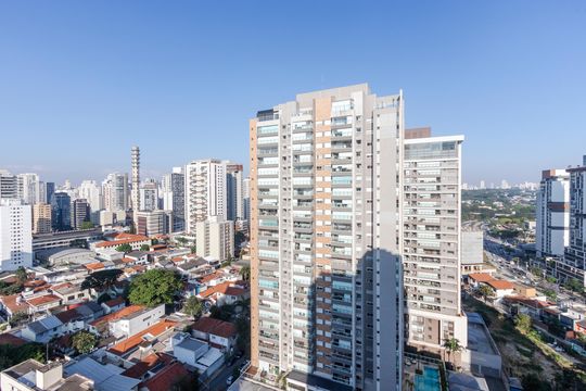 Vista da Varanda de kitnet/studio para alugar com 1 quarto, 26m² em Jardim das Acacias, São Paulo