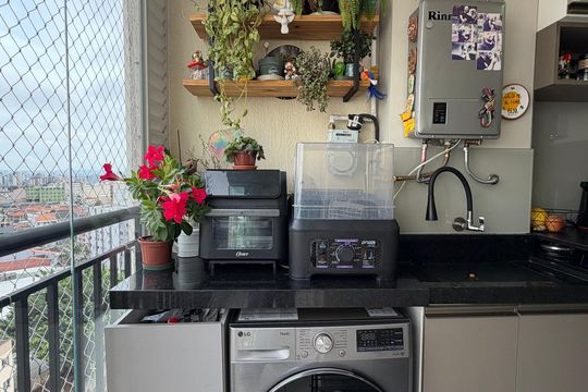 Área de serviço  de apartamento para alugar com 2 quartos, 46m² em Campestre, São Caetano do Sul