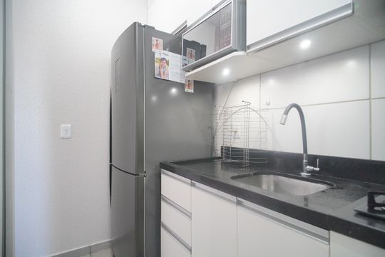 cozinha de apartamento à venda com 2 quartos, 56m² em Santo Afonso, Novo Hamburgo