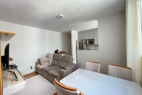 Sala de apartamento para alugar com 2 quartos, 43m² em Chácara Contagem, Contagem
