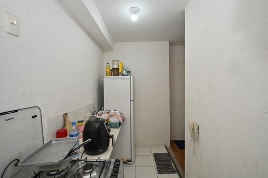 Cozinha de apartamento à venda com 1 quarto, 41m² em Jardim do Lago, São Paulo