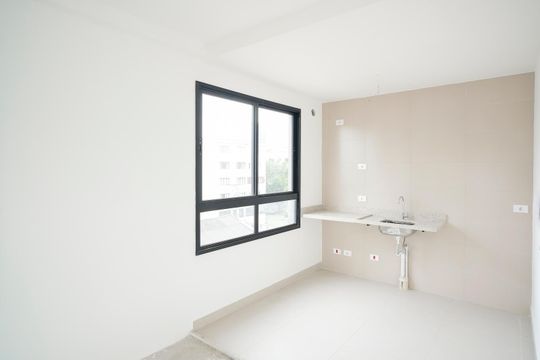 Cozinha e área de serviço de apartamento para alugar com 1 quarto, 42m² em Centro, São Caetano do Sul