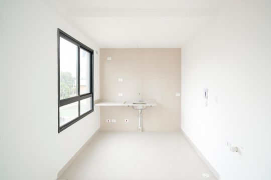 Cozinha e área de serviço de apartamento para alugar com 1 quarto, 42m² em Centro, São Caetano do Sul