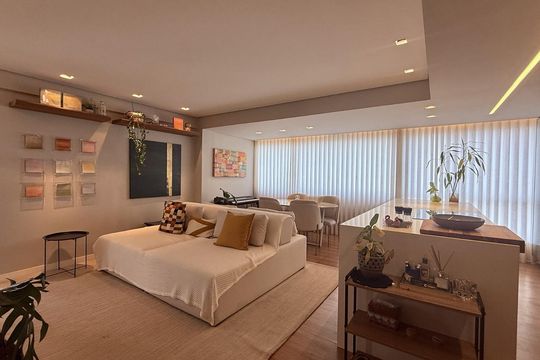Sala de apartamento para alugar com 2 quartos, 80m² em Vale do Sereno, Nova Lima