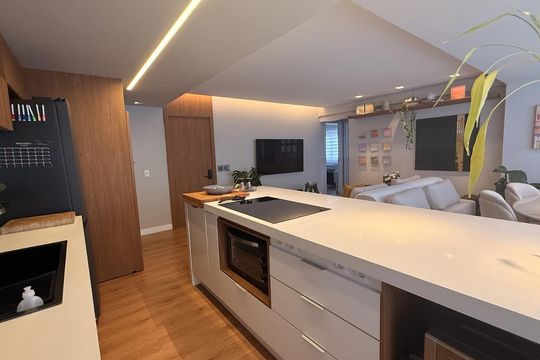 Cozinha de apartamento para alugar com 2 quartos, 80m² em Vale do Sereno, Nova Lima
