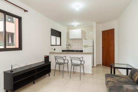 Sala de apartamento para alugar com 1 quarto, 36m² em Bela Vista, São Paulo