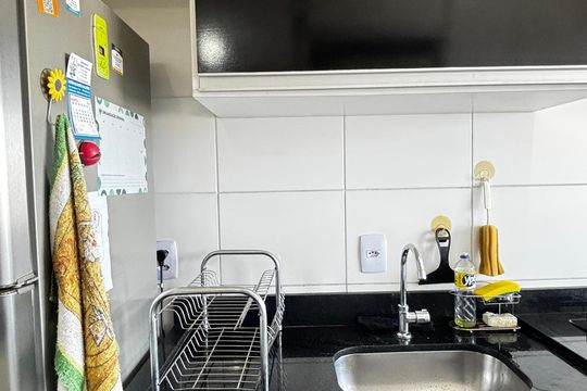 Cozinha de apartamento à venda com 2 quartos, 46m² em Sumarezinho, Santo André