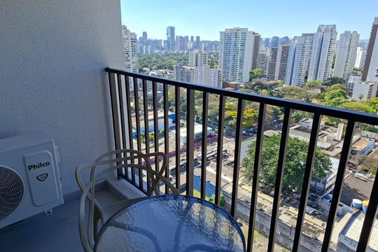 Varanda de apartamento à venda com 1 quarto, 23m² em Santo Amaro, São Paulo