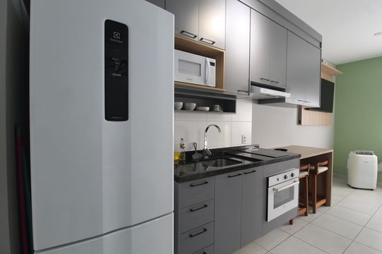 Cozinha e Área de Serviço de kitnet/studio à venda com 1 quarto, 25m² em Vila Olímpia, São Paulo