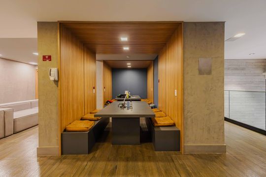 Área comum de kitnet/studio para alugar com 1 quarto, 28m² em Pinheiros, São Paulo