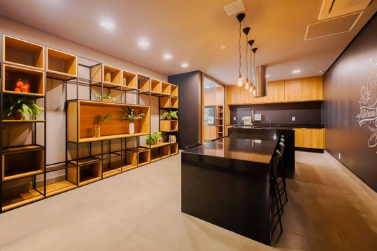 Área comum de kitnet/studio para alugar com 1 quarto, 28m² em Pinheiros, São Paulo