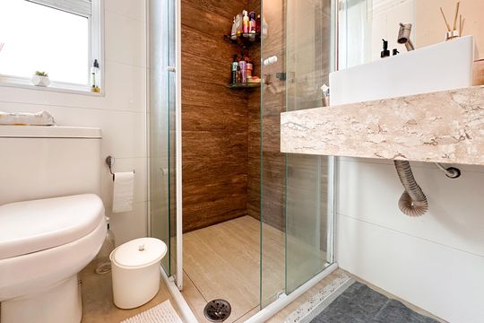 Banheiro Social de apartamento à venda com 2 quartos, 63m² em Demarchi, São Bernardo do Campo