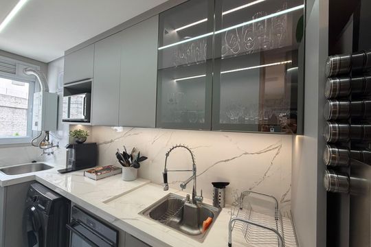 Cozinha de apartamento para alugar com 2 quartos, 56m² em Bonfim, Campinas