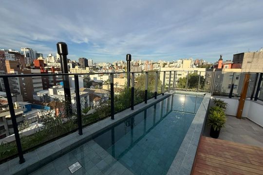 Área comum de kitnet/studio para alugar com 1 quarto, 30m² em Rio Branco, Porto Alegre