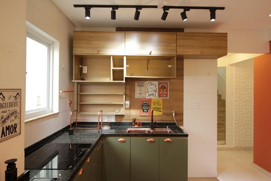 Cozinha de casa de condomínio para alugar com 2 quartos, 88m² em Campo Grande, Santos