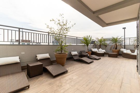 Solário de apartamento para alugar com 1 quarto, 33m² em Consolação, São Paulo