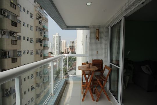 Varanda da Sala de apartamento para alugar com 2 quartos, 77m² em Pompéia, Santos