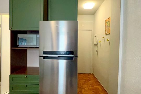 Cozinha de kitnet/studio para alugar com 1 quarto, 35m² em Jardim Paulista, São Paulo