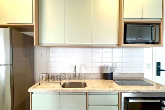 Cozinha de apartamento para alugar com 1 quarto, 31m² em Jardim Paulista, São Paulo
