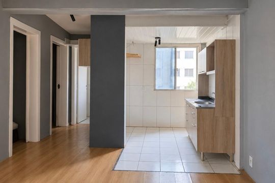Cozinha de casa de condomínio para alugar com 2 quartos, 40m² em Rio Branco, Canoas
