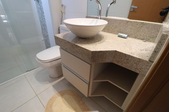 Banheiro Social de apartamento para alugar com 2 quartos, 58m² em Centro, Uberlândia