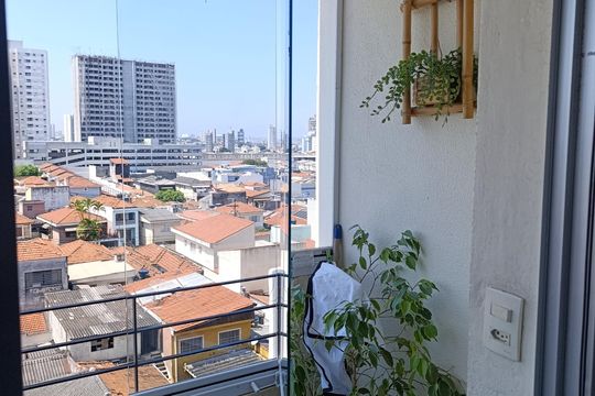 Varanda da sala de apartamento à venda com 2 quartos, 66m² em Vila Esperança, São Paulo