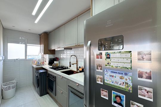 Cozinha de apartamento à venda com 2 quartos, 59m² em Planalto, São Bernardo do Campo