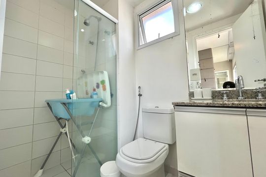 Banheiro da Suíte de apartamento à venda com 2 quartos, 65m² em Vila do Bosque, São Paulo