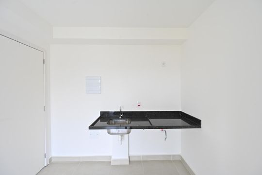 Cozinha  de apartamento à venda com 1 quarto, 26m² em Mirandópolis, São Paulo