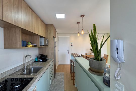 Cozinha de apartamento para alugar com 2 quartos, 55m² em Vila Lusitania, São Bernardo do Campo