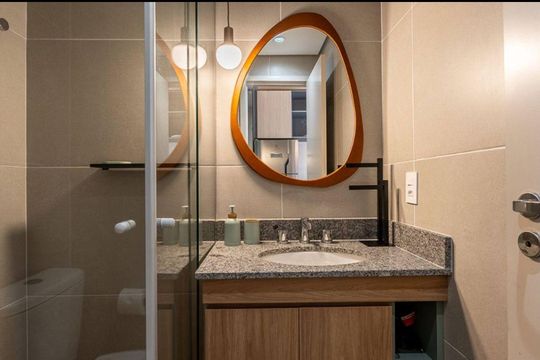 Banheiro de kitnet/studio à venda com 1 quarto, 22m² em Vila Mariana, São Paulo