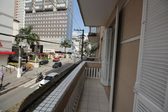 Varanda da Sala/Quarto  de apartamento para alugar com 2 quartos, 120m² em Gonzaga, Santos