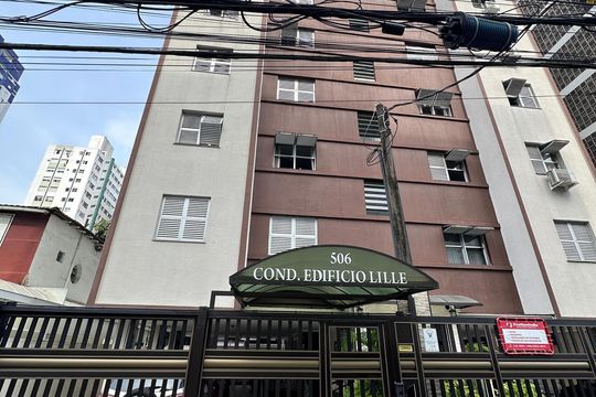 Fachada do Prédio de apartamento para alugar com 1 quarto, 46m² em Itararé, São Vicente