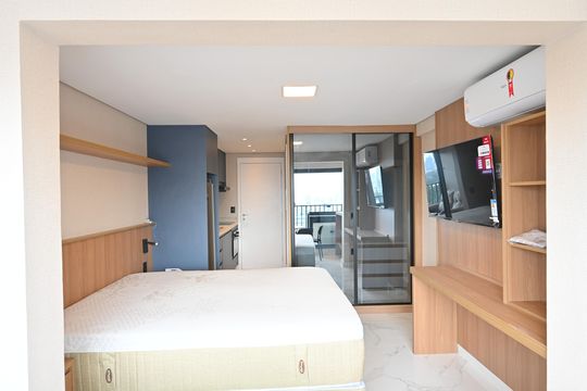 Varanda de kitnet/studio para alugar com 1 quarto, 26m² em Vila Clementino, São Paulo