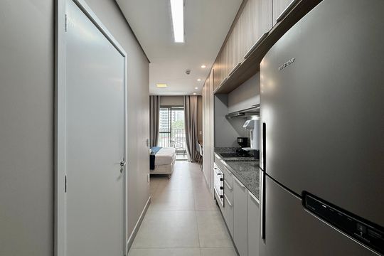  Cozinha  de kitnet/studio para alugar com 1 quarto, 31m² em Santo Amaro, São Paulo