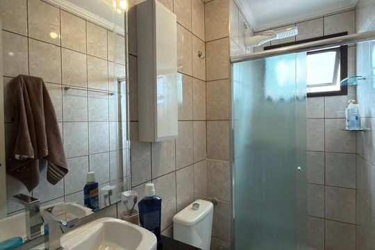 Banheiro Social de apartamento à venda com 3 quartos, 69m² em Nova Petrópolis, São Bernardo do Campo