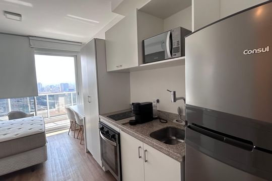 Cozinha de apartamento à venda com 1 quarto, 22m² em Sé, São Paulo