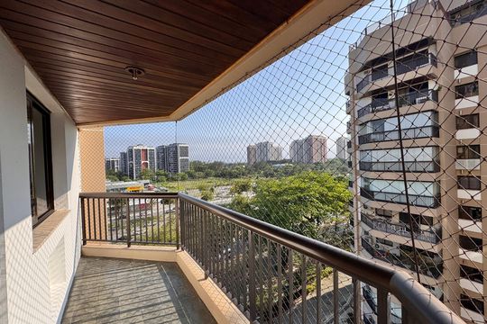 Suíte - Varanda de apartamento à venda com 3 quartos, 123m² em Barra da Tijuca, Rio de Janeiro