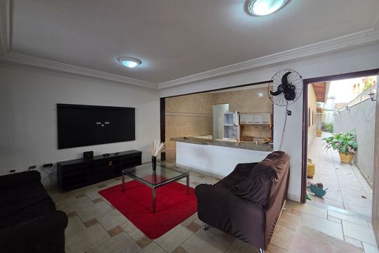 Sala de casa para alugar com 3 quartos, 130m² em Vila Caiçara, Praia Grande