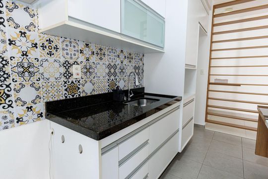 Cozinha de apartamento para alugar com 3 quartos, 84m² em Jardim Adriana, Indaiatuba