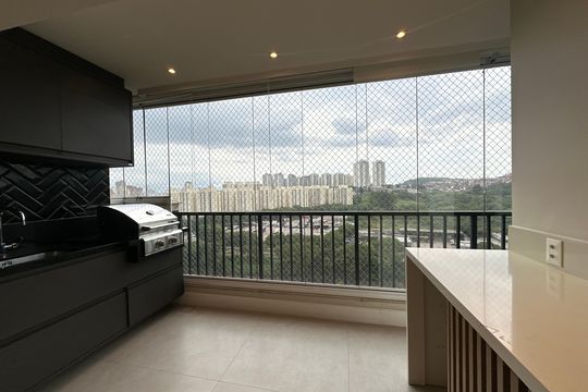 Varanda da Sala de apartamento para alugar com 3 quartos, 110m² em Alphaville Empresarial, Barueri