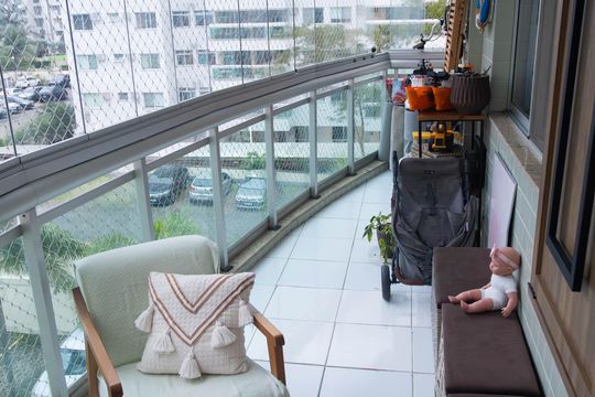 Varanda da Sala de apartamento para alugar com 3 quartos, 80m² em Barra Olímpica, Rio de Janeiro