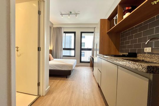 Cozinha de kitnet/studio para alugar com 1 quarto, 22m² em Vila Mariana, São Paulo