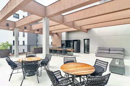 Área comum - Churrasqueira de kitnet/studio para alugar com 1 quarto, 22m² em Vila Mariana, São Paulo